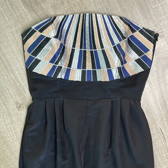 MARA HOFFMAN Black Strapless Embroidered Bodice Jumpsuit with Pockets Size 2 - Picture 4 of 12